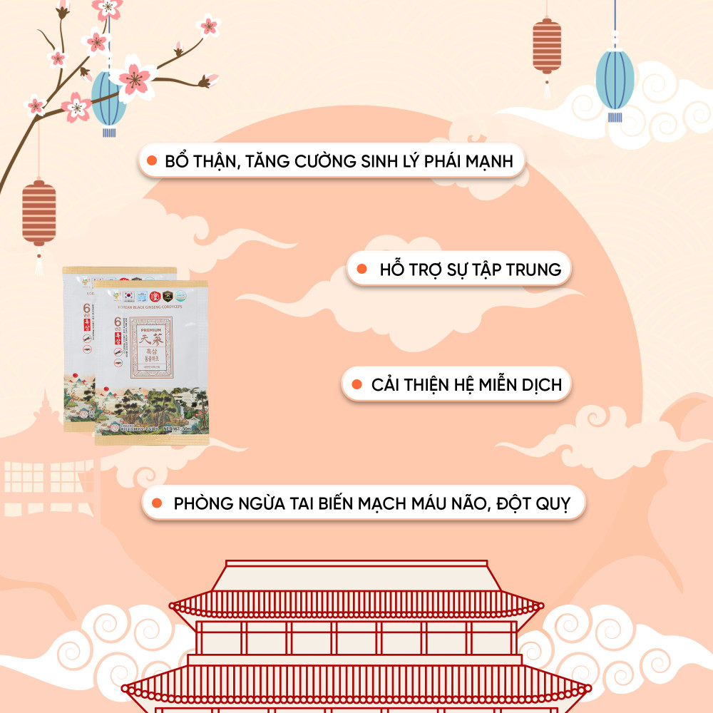 Nước Hắc Sâm Đông Trùng 50ml X 30 Gói