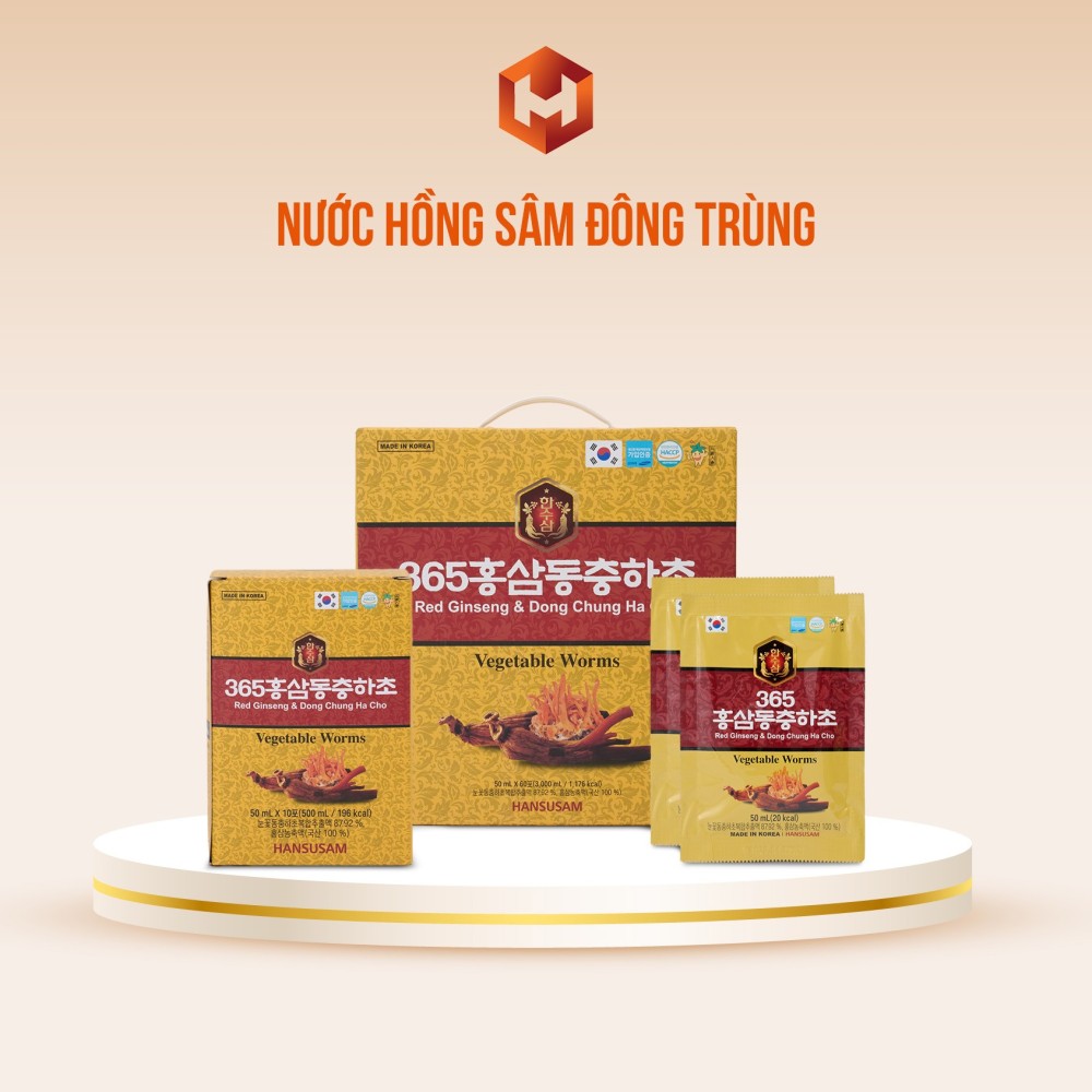 Nước Hồng Sâm Đông Trùng 50ml X 60 Gói