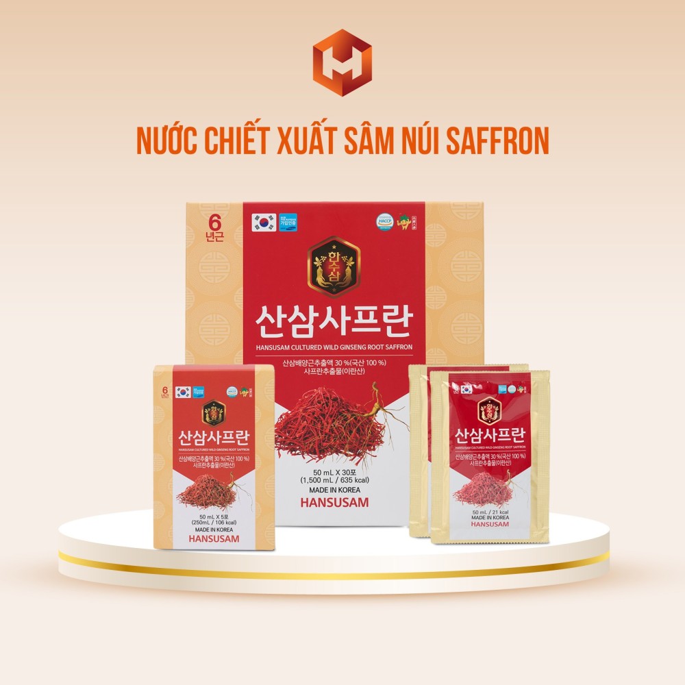 Nước Hồng Sâm Núi Saffron 50ml X 30 Gói