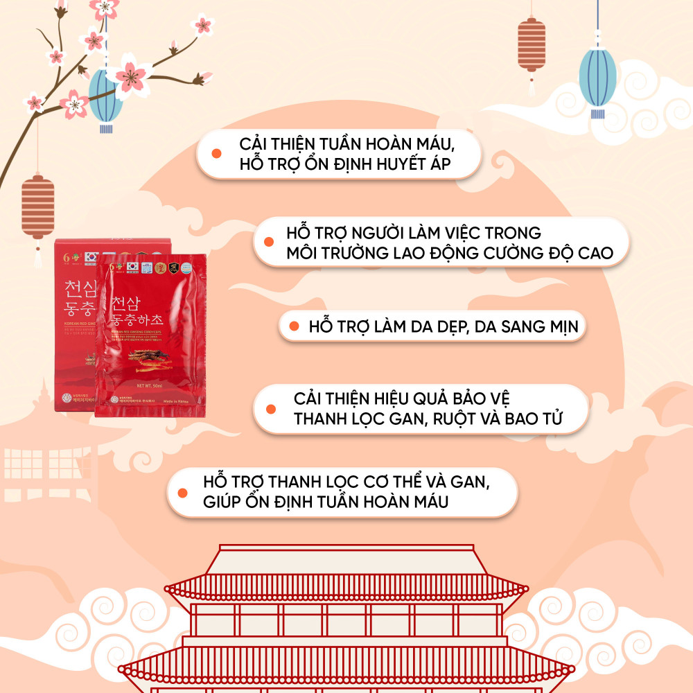 Nước Thiên Sâm Đông Trùng 50ml X 30 Gói