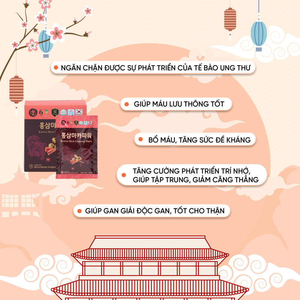 Nước Hồng Sâm Maca 20 Gói