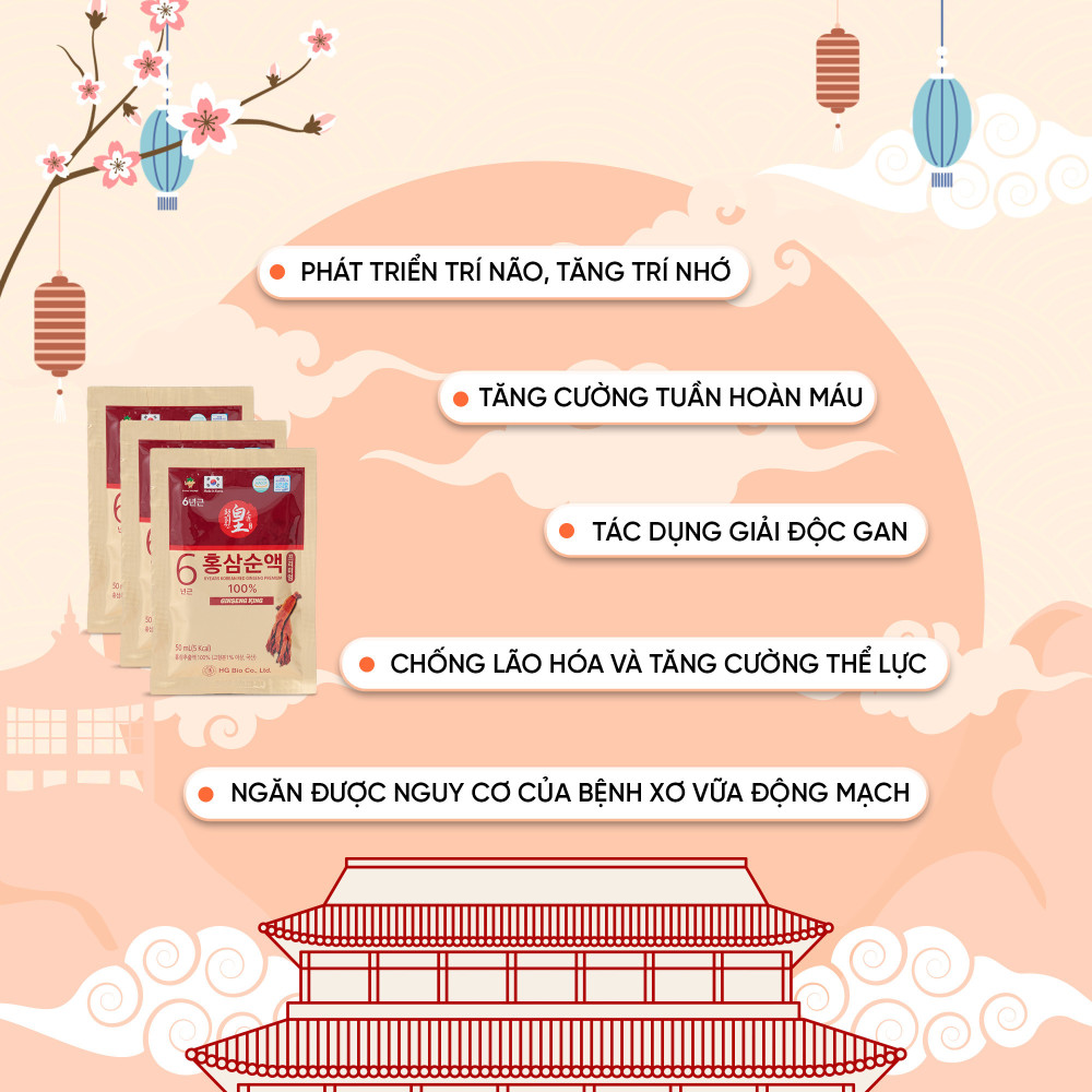 Tinh Chất Hồng Sâm 100% 50ml X 30 Gói