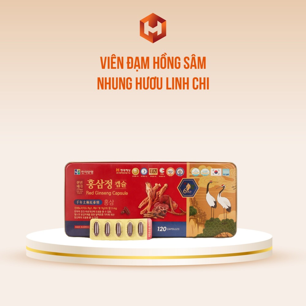 Viên Đạm Hồng Sâm Nhung Hươu Linh Chi 120 viên